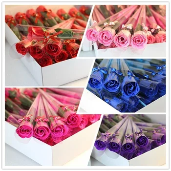 5 DB Rózsa Fürdő Test Virág, Virágos Szappan Illatos Rózsa Virág Alapvető Esküvő Valentin-Napi Ajándék a Kezében Virágok