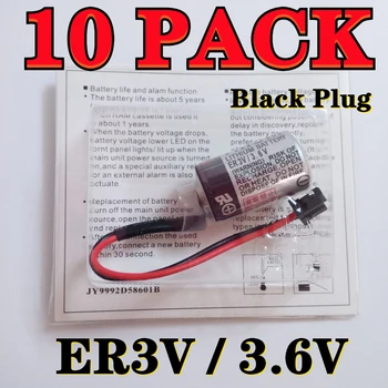 10 CSOMAG Eredeti Új TOSHIBA ER3V 3.6 V 1000mAh NYRT Akkumulátor Fekete Plug Ingyenes Szállítás