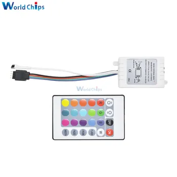 12V 24Key LED RGB RF IR Infravörös Vezeték nélküli Kontroller SMD 5050 LED Szalag RGB 12V 24 Kulcsot a Vezeték nélküli Vezérlő nem, akkumulátor