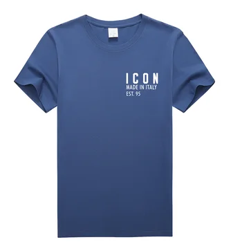 dsq nyári stílus IKON logo-100% pamut Férfi, illetve Női fekete póló, alkalmi O-Nyakú póló, rövid ujjú pólók T-shirt férfi