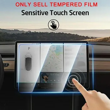  a Tesla Model 3 / Y 2021 Autó Képernyő Edzett üveg Védő Fólia Tartozékok 15 inches Képernyő Film Kijelző HD Film