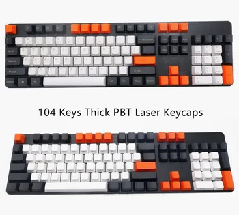 104 Kulcsok Vastag PBT Szén-Kiadás Lézer Keycap Keycaps Set Top Nyomtatott Oldalon Nyomtatott Kulcs Caps Cherry MX Mechanikus Billentyűzet