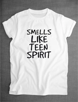Smells like Teen Spirit Levél Nyomtatás Női póló Pamut Alkalmi Vicces Póló női divat szlogen grunge tumblr tees - K296