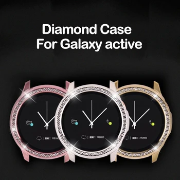 Galvanizáló Nézni Keret Alkalmas A Samsung Galaxy Aktív 1 Óra Tartozékok Luxus Gyémánttal Kirakott Védőtok