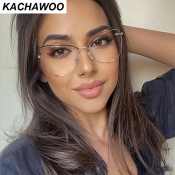 Kachawoo macska szeme divat szemüveg kék fény szűrő fém optikai szemüveg keret nők trend szemüveg fekete-fehér, legjobb eladó