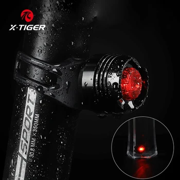 X-TIGRIS Kerékpár Lámpa Biztonsági Figyelmeztetés MTB Kerékpár Hátsó Lámpa LED Hátsólámpa Alumínium Ötvözet Kerékpáros Lámpa Akkumulátor fény