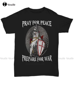 Templomos lovag T-Shirt Imádkozni Harcos Póló Ajándék Keresztény Veterán Katona kalóz póló
