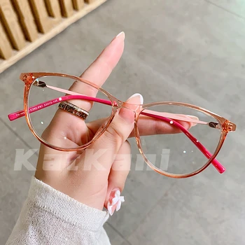 KatKani Ultrakönnyű Macska Szeme Anti-Blu-ray Szemüveg Női Divat Trend Két színű Tavaszi Optikai Szemüveget Keret WS902