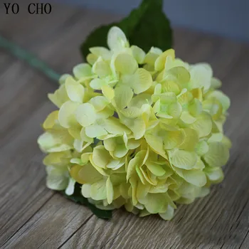 YO CHO Többszínű Nagy Kamu Hortenzia Virág A Haza Esküvői Dekoráció Mesterséges Hortenzia Virág Ág Szobában Íróasztal DIY Dekoráció Flore
