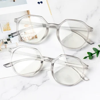 Átlátszó, nem precíziós kerek szemüveg női/férfi számítógép anti-kék fény dekoratív olvasó szemüveg