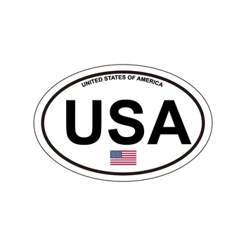 Érdekes Ovális USA-Amerikai Ország Kód Autó Matricák PVC 12cm X 8cm Motoros Matrica Vízálló Szélvédő Tartozékok