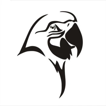 Papagáj fejét, Autó Matrica, Állat, Madár Dekoráció Cserélhető Fekete/ezüst AL531