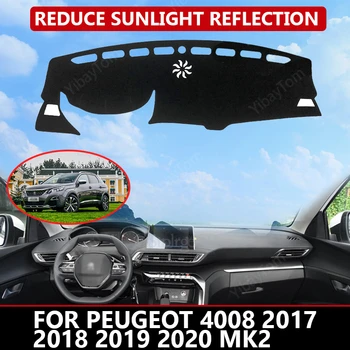 Autó Műszerfal Fedezi a Peugeot 4008 2017 2018 2019 2020 MK2 Mat Protector Nap Árnyékban Dashmat Testület Pad Auto Szőnyeg
