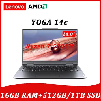 Új lenovo YOGA 14c 2021 laptop, AMD Ryzen 7 5800U 16G RAM, 512 gb-os/1 tb-os SSD számítógép Win 10 FHD IPS érintőképernyő Ultraslim Notebook