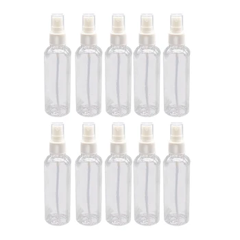 50PCS 100 Ml-es Átlátszó Műanyag Parfüm Porlasztó Kis MIni Üres Spray Újratölthető Palack Utazási Üveg Szett