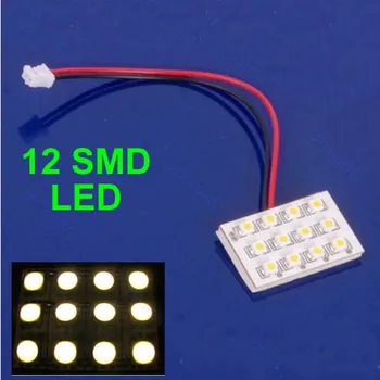 Új, Magas Minőségű 1210-12 SMD LED-es Belső tér, Dóm Ajtó Autó Lámpa Lámpa Izzó Meleg Fehér