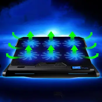 2USB 6 Laptop Hűtő Ventilátor Hűtés Pad Bázis LED Notebook Hűtő A Fény Rajongó Slide-bizonyíték Állj Laptop PC