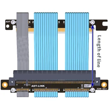 ADT-Link R3334W-TS PCIe 4.0 16X, hogy 16X Csatoló Kettős Fordított Grafikus Kártya Hosszabbító Kábel egy ITX Alaplap A4-es Alváz Kábel