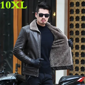 méret plusz 2020 10XL új 9XL valódi báránybőr kabát bőr kapucnis kabát téli kabát a férfiak ingyenes szállítás