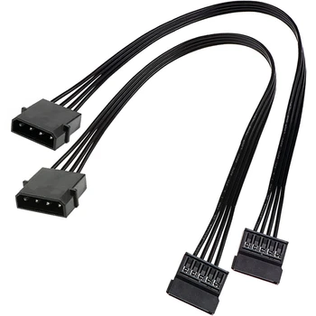 Molex IDE-4 Tűs Férfi 15 Pin-Női SATA Energia Átalakító Adapter Kábel Merevlemez, HDD SSD Hosszabbító Kábel,2 Csomag