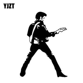 YJZT 9.8 CM*13,5 CM-es Elvis Presley Zenéjét Vinyl Matrica Autó Matricák Művészeti Fekete/Ezüst C3-0035