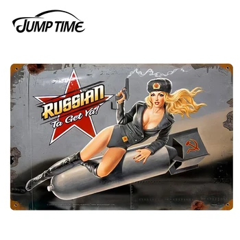 JumpTime 13cm x 8.6 cm-es Retro orosz Orr Művészeti Szexi Pin-Up Lány Szépsége, Autó Matrica Refit Vízálló Vinyl Matrica Autó Stílus